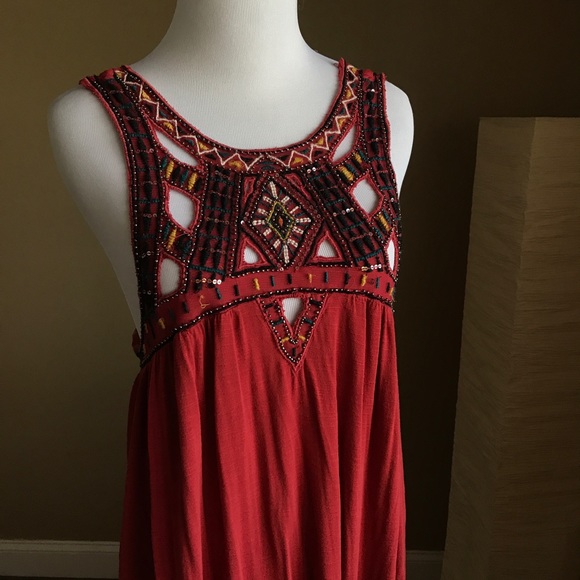 Forever 21 Trapeze Boho Swing Dress with Beads - Picture 4 of 7